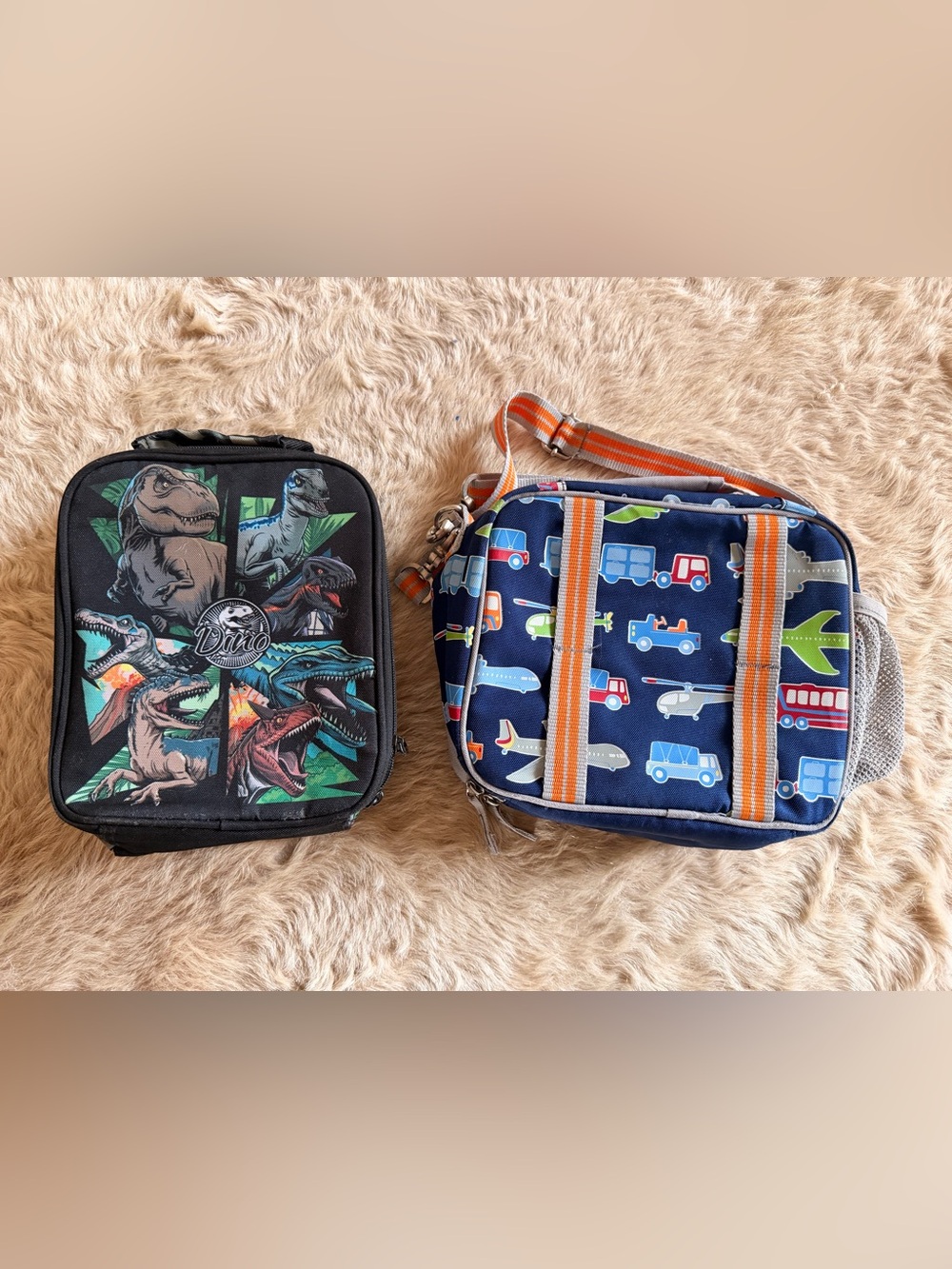 Bundle of boy lunchboxes - trucks and dinos